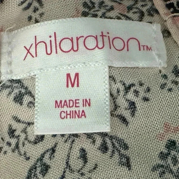 NWT Xhilaration Floral A Line Ruffle Dress Short Flutter Sleeve Cross Tie Back - Picture 12 of 13